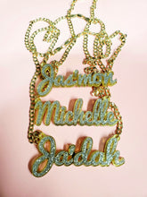 Load image into Gallery viewer, BLING NAMEPLATE NECKLACES