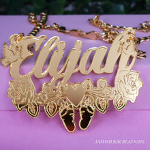 Load image into Gallery viewer, BABY FOOT PRINTS MEMORIAL NECKLACE