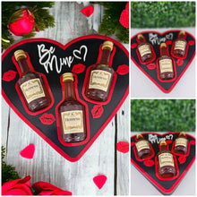 Load image into Gallery viewer, HEART SHAPED ALCOHOL LIQUOR BOTTLE SHOT HOLDER GIFT BOX - VALENTINES DAY