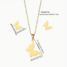 Load image into Gallery viewer, LITTLE GIRLS BUTTERFLY STAINLESS STEEL SET - HOLIDAY SALE