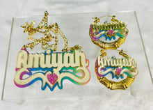 Load image into Gallery viewer, CERENA NAMEPLATE SET - (EARRINGS/NECKLACE)