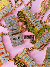 Load image into Gallery viewer, BLING NAMEPLATE NECKLACE - HOLIDAY SALE