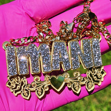 Load image into Gallery viewer, BLING NAMEPLATE NECKLACE - HOLIDAY SALE