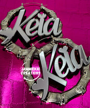 Load image into Gallery viewer, CALLING ALL HEARTS NAMEPLATE EARRINGS - HOLIDAY SALE