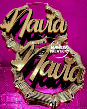 Load image into Gallery viewer, CALLING ALL HEARTS NAMEPLATE EARRINGS - HOLIDAY SALE