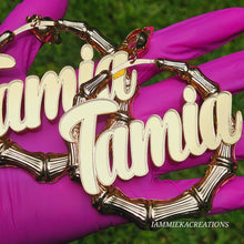 Load image into Gallery viewer, CLIP ON NAMEPLATE EARRINGS - HOLIDAY SALE