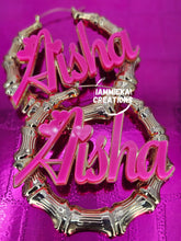 Load image into Gallery viewer, CALLING ALL HEARTS NAMEPLATE EARRINGS - HOLIDAY SALE