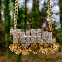 Load image into Gallery viewer, BLING NAMEPLATE NECKLACE - HOLIDAY SALE