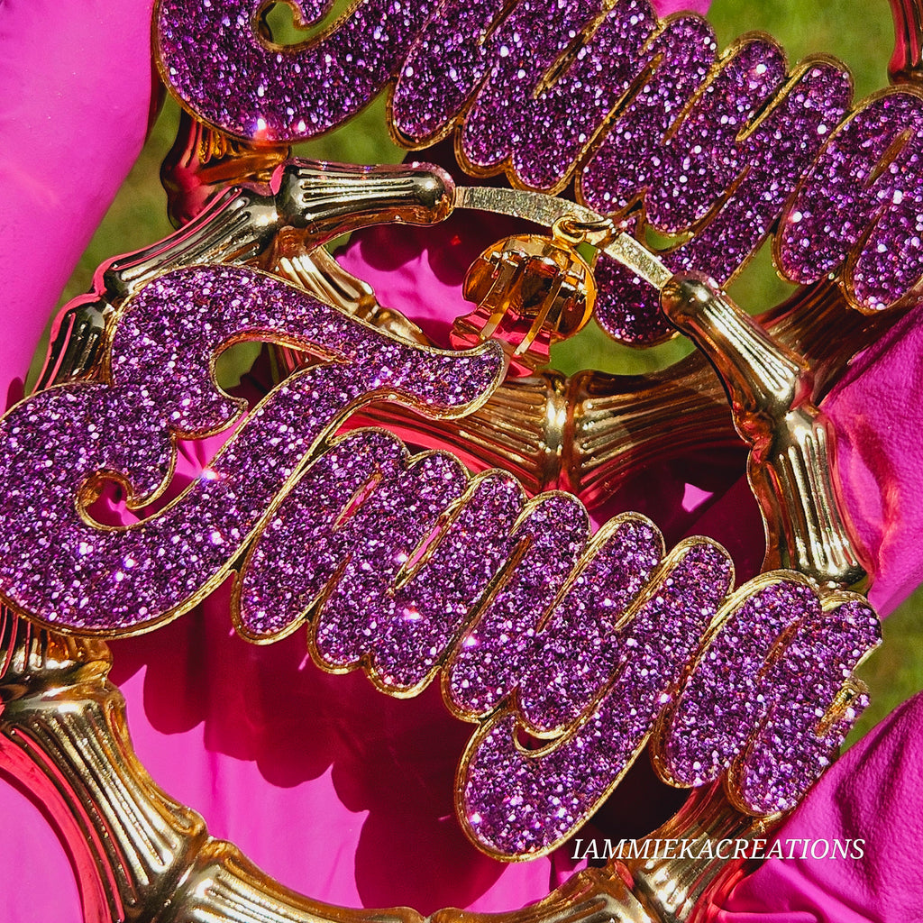 CLIP ON NAMEPLATE EARRINGS