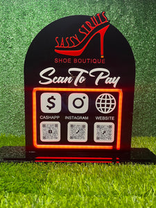 BOUTIQUE PAY/FOLLOW SCAN SIGN