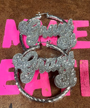 Load image into Gallery viewer, BLING BLING NAMEPLATE EARRINGS
