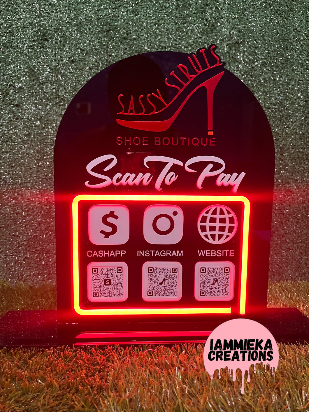 BOUTIQUE BUSINESS MEDIA SCAN SIGN- OPTIONAL LIGHTS