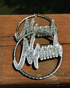 BLING BLING NAMEPLATE EARRINGS