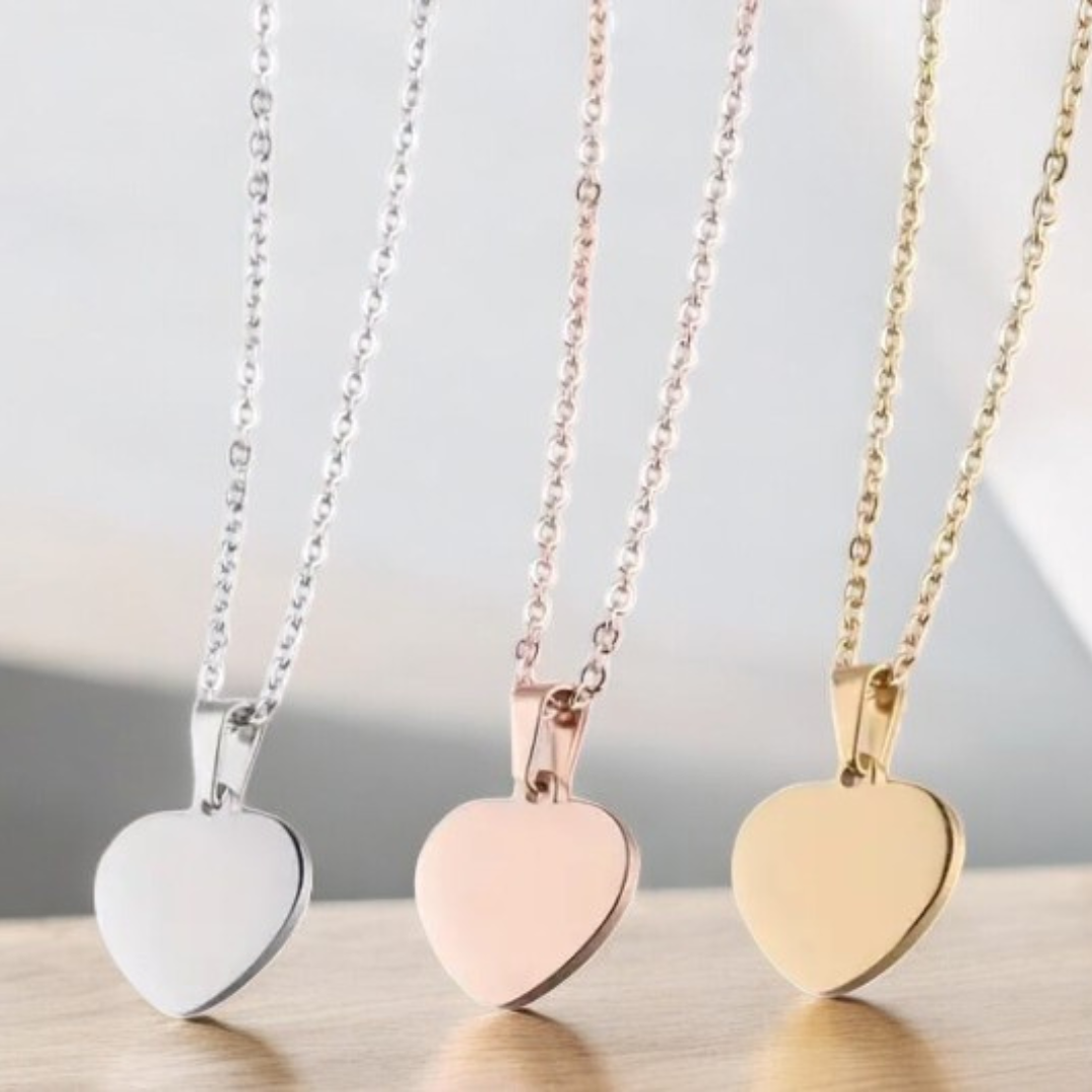LUXE HEART PENDANT STAINLESS STEEL NECKLACE