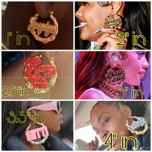 GRAFFITI NAMEPLATE EARRINGS