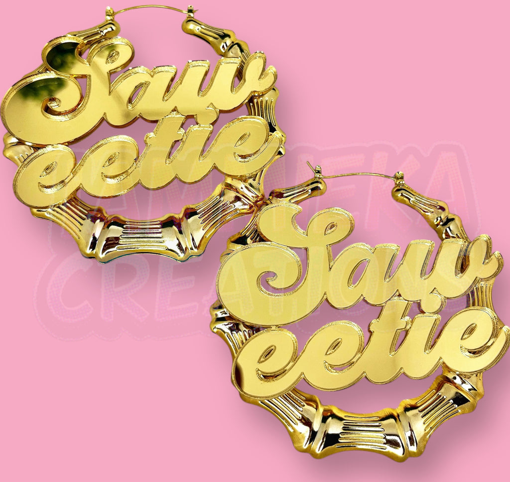 SAWEETIE NAMEPLATE EARRINGS