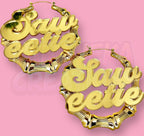 SAWEETIE NAMEPLATE EARRINGS