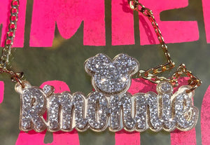 KIDS MINNIE BLING NECKLACE NAMEPLATE