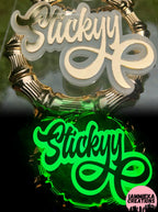 LIGHTS OUT (GLOW IN DARK) NAMEPLATE EARRINGS