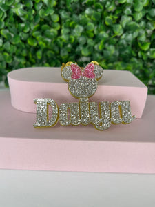 KIDS MINNIE BLING NECKLACE NAMEPLATE