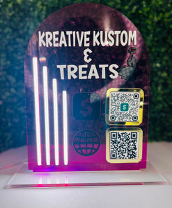 PAY/FOLLOW SCAN SIGN- LED LIGHTS