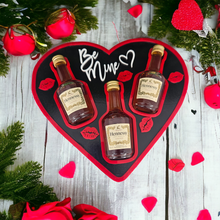 Load image into Gallery viewer, HEART SHAPED ALCOHOL LIQUOR BOTTLE SHOT HOLDER GIFT BOX - VALENTINES DAY
