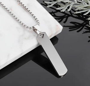 STAINLESS STEEL SQUARE BAR NECKLACE