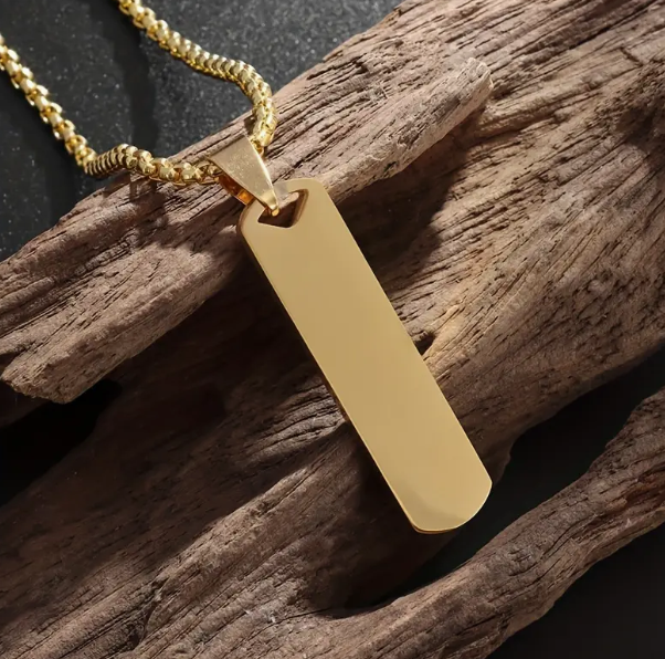STAINLESS STEEL SQUARE BAR NECKLACE