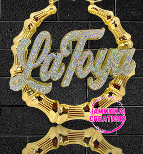 BLING BLING NAMEPLATE EARRINGS