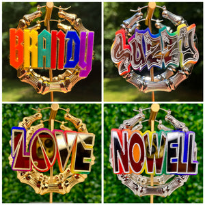 PRIDE NAMEPLATE EARRINGS