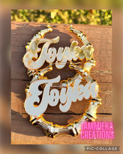 Load image into Gallery viewer, JUST MY NAME PLEASE NAMEPLATE EARRINGS
