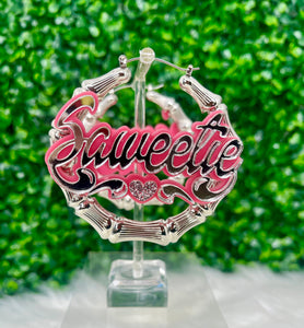 SAWEETIE FESTIVAL NAMEPLATE EARRINGS ONLY