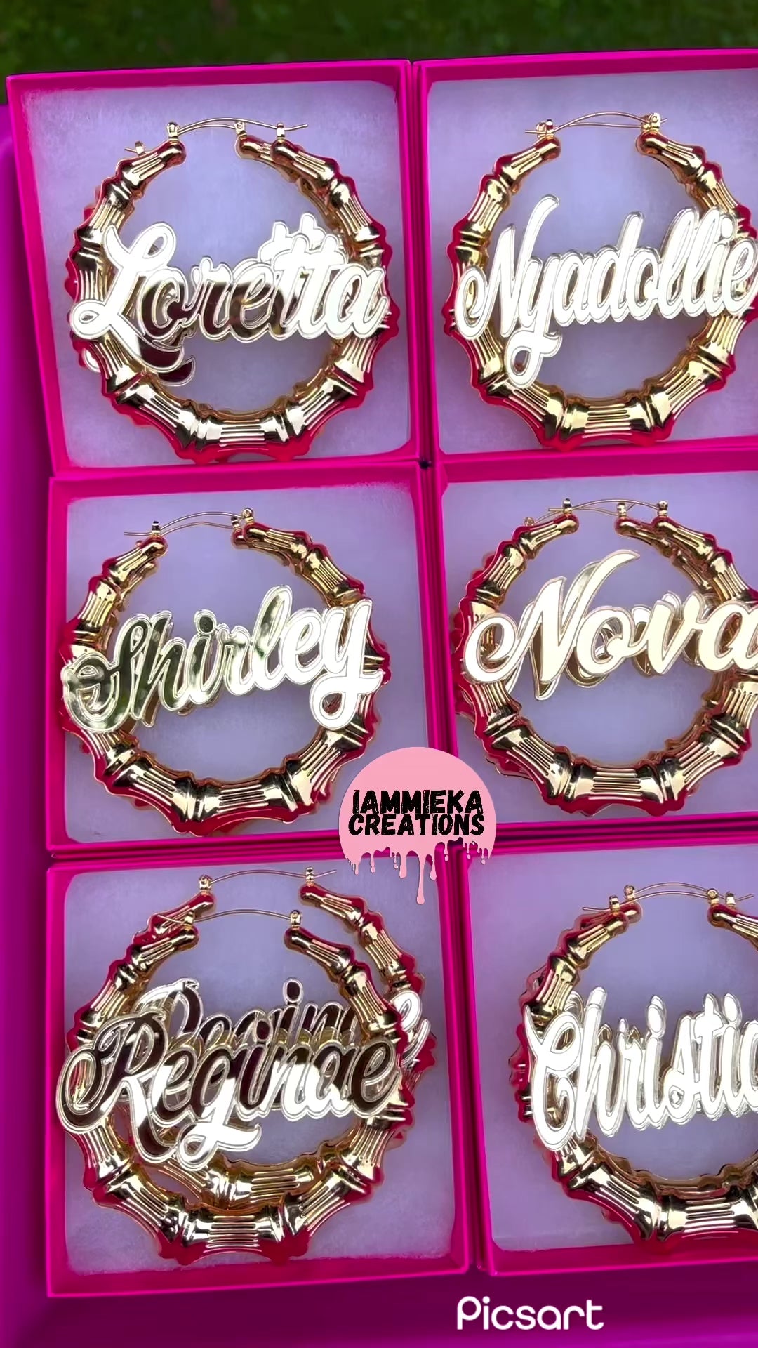 JUST MY NAME PLEASE NAMEPLATE EARRINGS