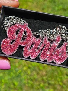 BLING NAMEPLATE NECKLACES