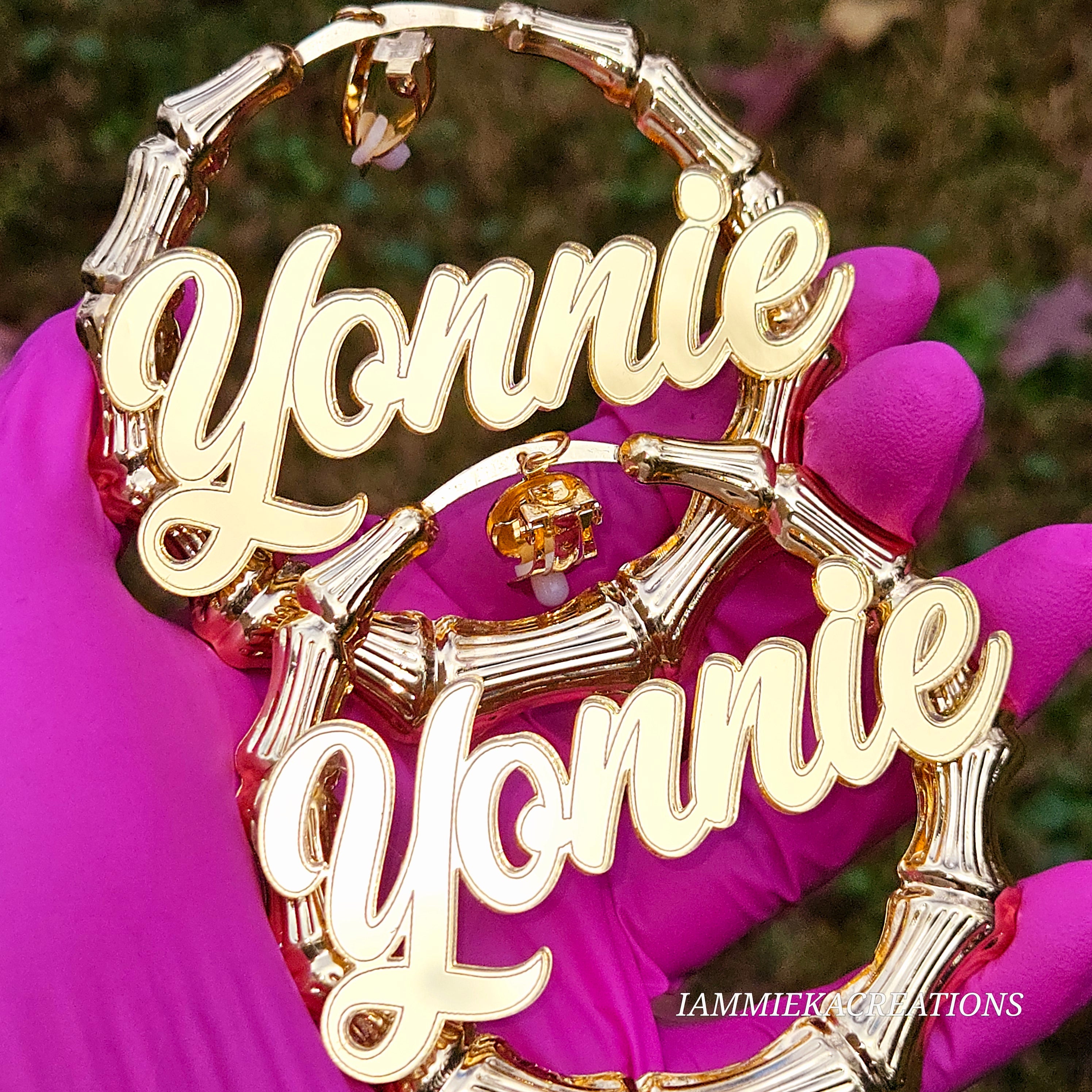 CLIP ON NAMEPLATE EARRINGS – IAmMiekaCreations