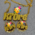 MY FAVORITE CHARACTER NAMEPLATE SET - (EARRINGS/NECKLACE)
