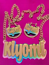 Load image into Gallery viewer, CERENA NAMEPLATE SET - (EARRINGS/NECKLACE)
