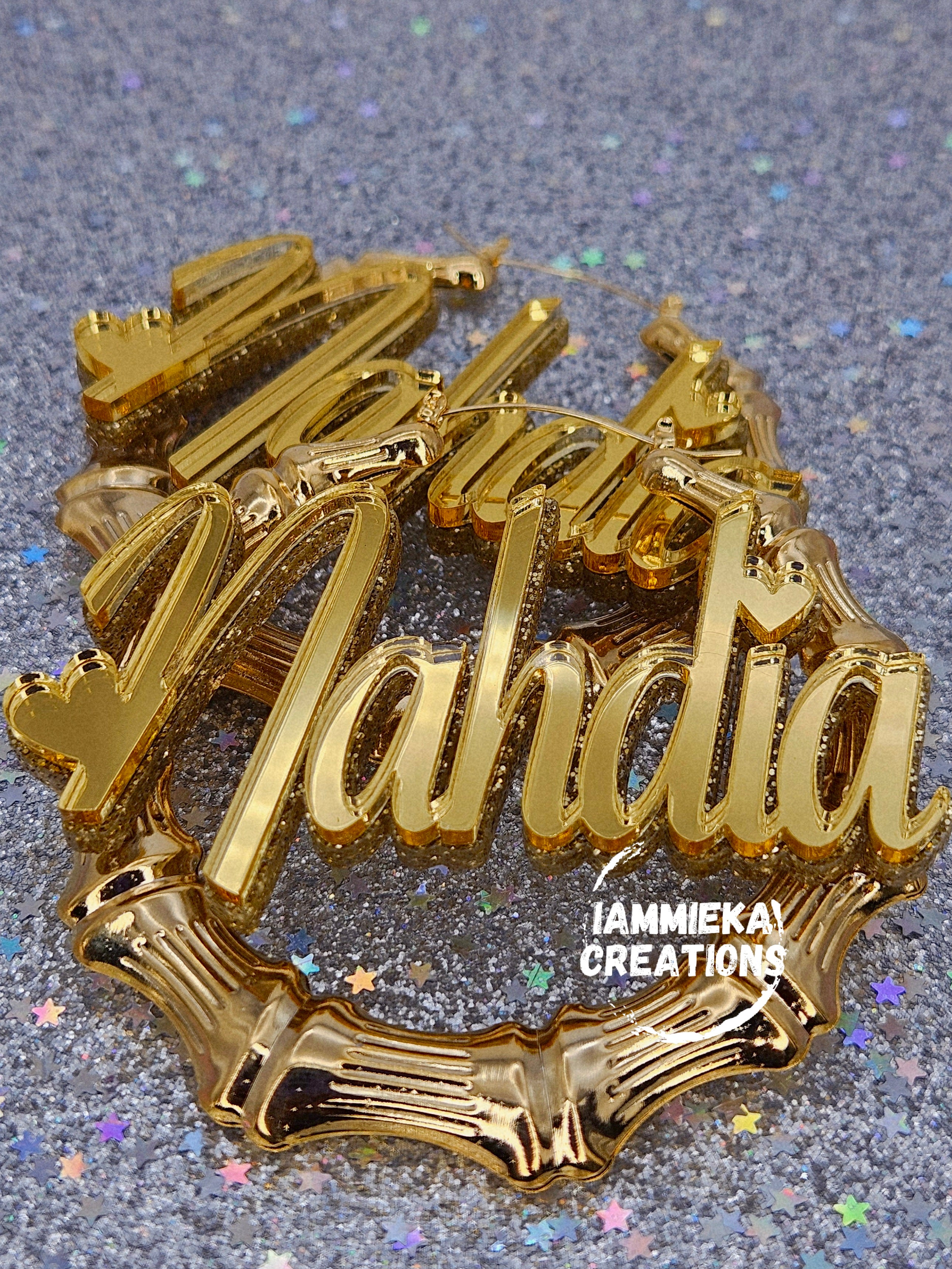 CALLING ALL HEARTS NAMEPLATE EARRINGS