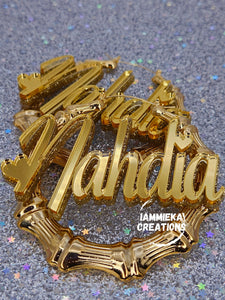 CALLING ALL HEARTS NAMEPLATE EARRINGS