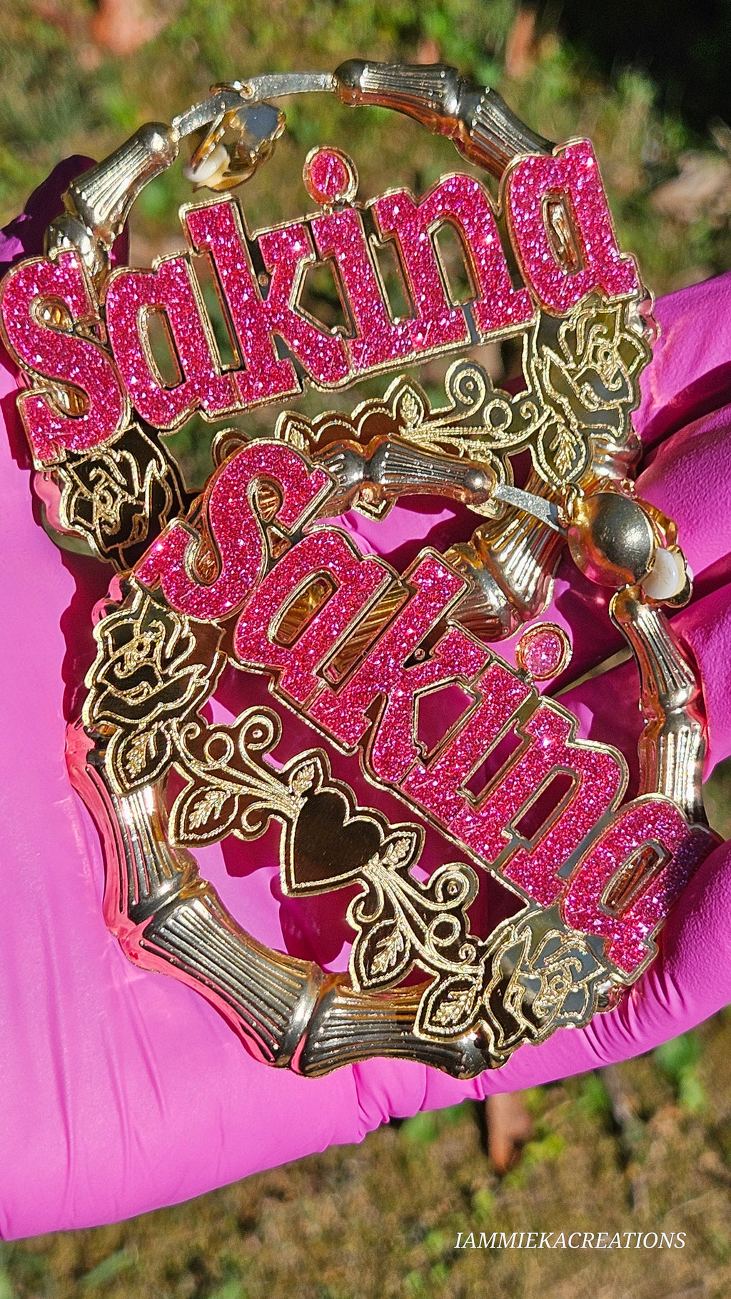 CLIP ON NAMEPLATE EARRINGS