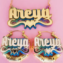 Load image into Gallery viewer, CERENA NAMEPLATE SET - (EARRINGS/NECKLACE)
