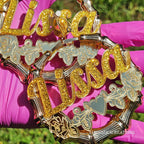 CLIP ON NAMEPLATE EARRINGS