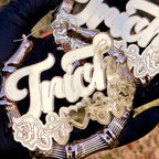 JUST MY NAME PLEASE NAMEPLATE EARRINGS