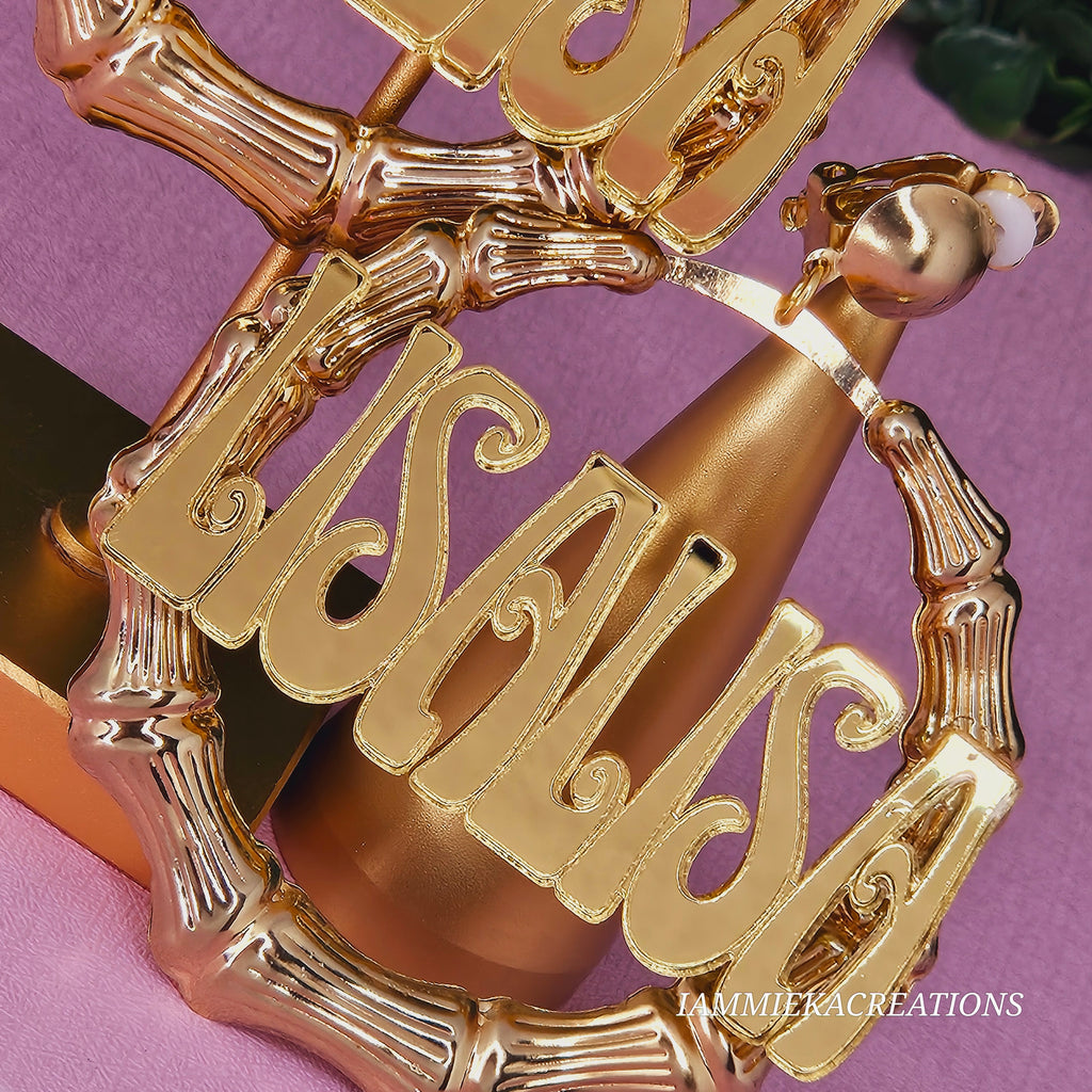 CLIP ON NAMEPLATE EARRINGS