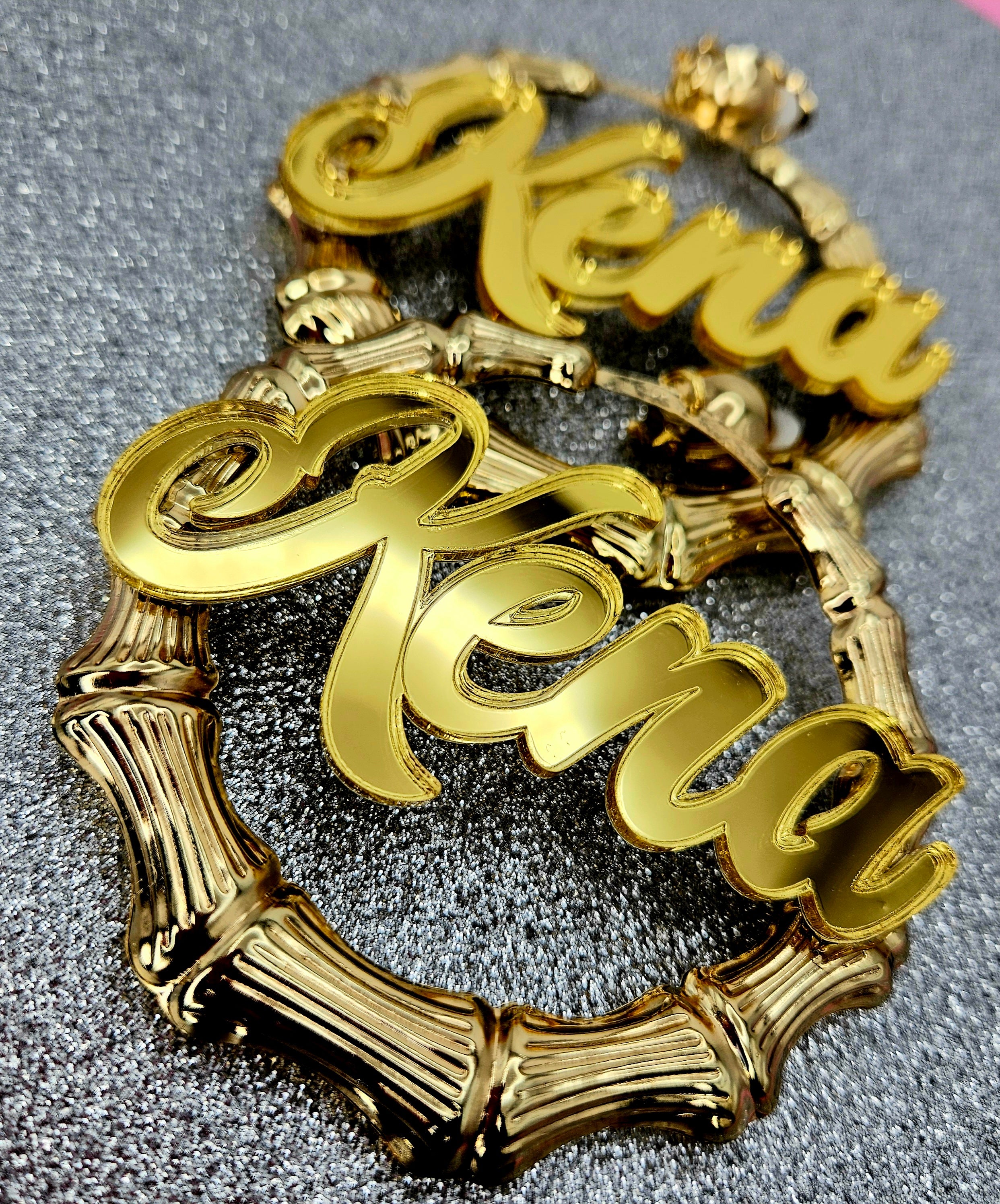 CLIP ON NAMEPLATE EARRINGS