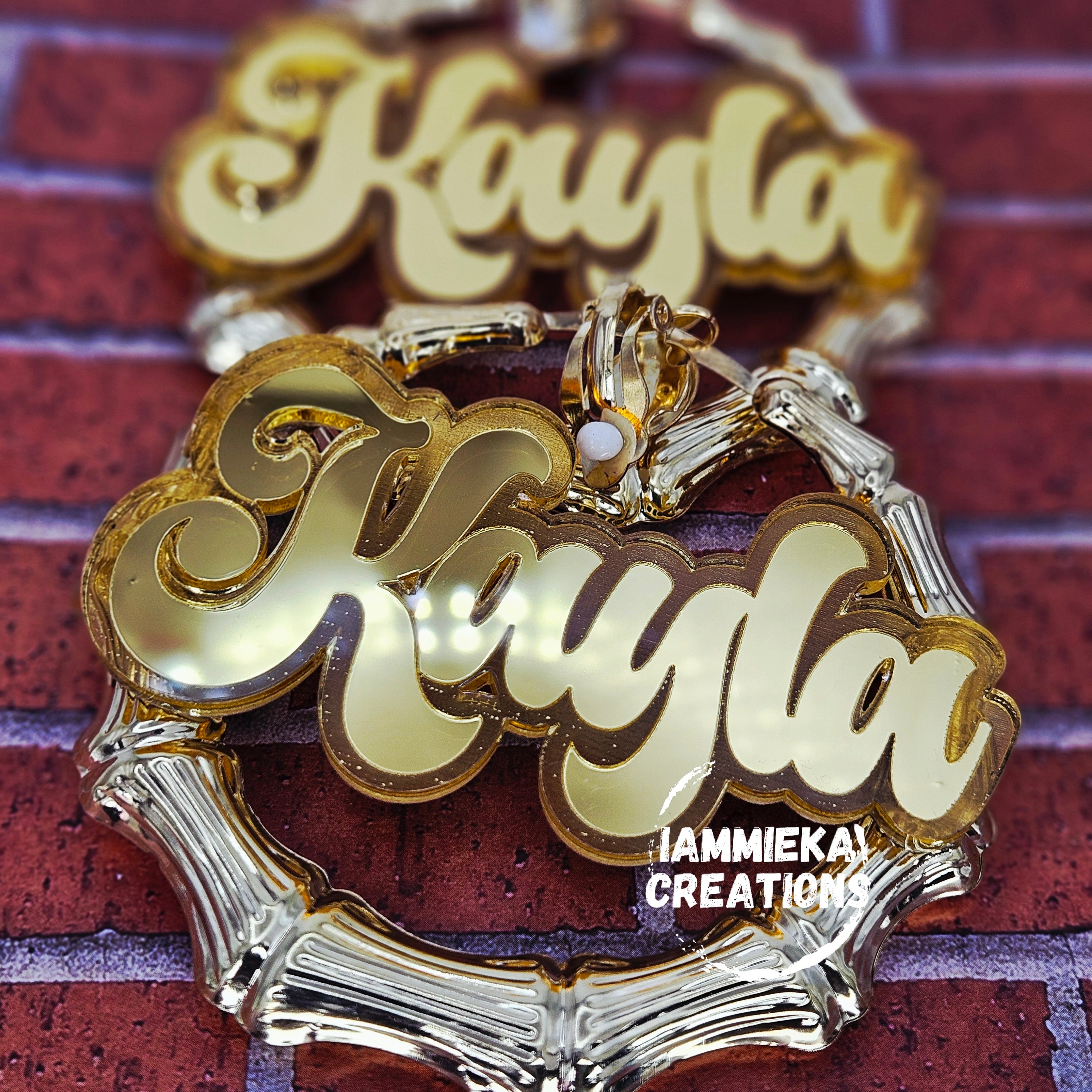 CLIP ON NAMEPLATE EARRINGS – IAmMiekaCreations
