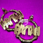 CLIP ON NAMEPLATE EARRINGS