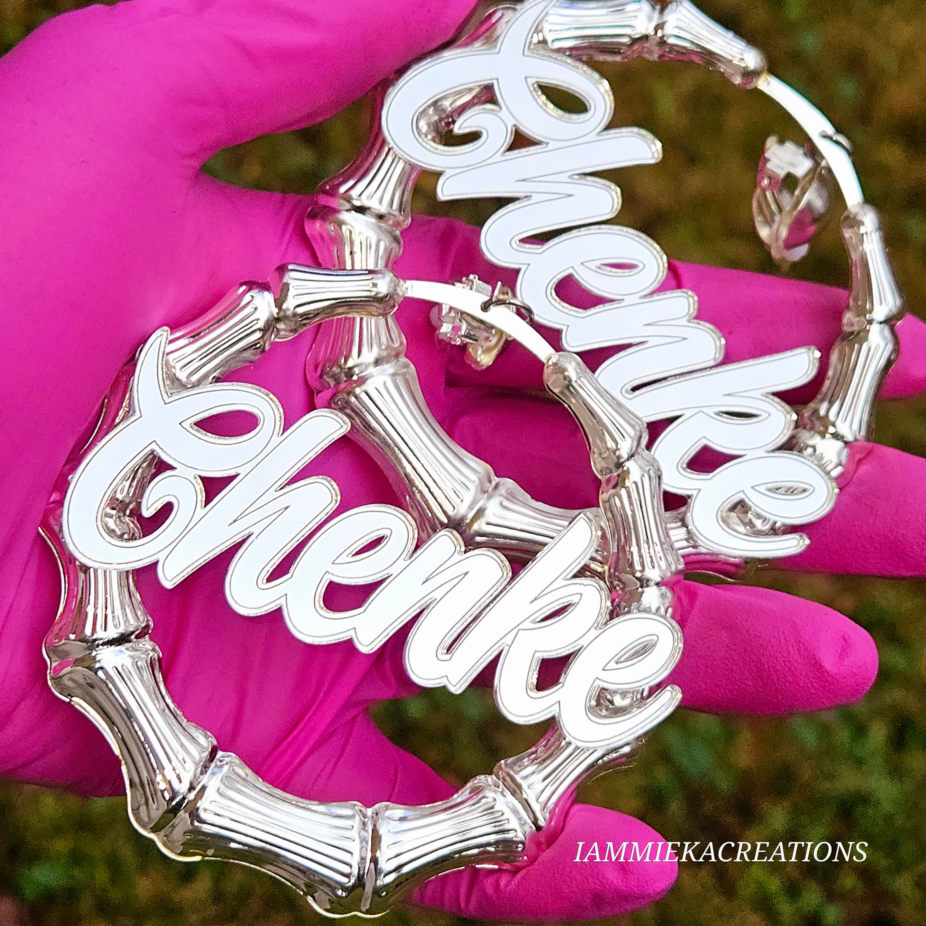 CLIP ON NAMEPLATE EARRINGS – IAmMiekaCreations