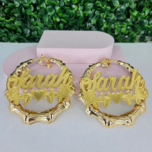CLIP ON NAMEPLATE EARRINGS
