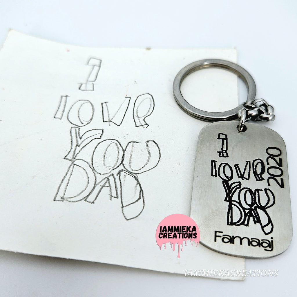 PERSONALIZED DRAWINGS KEYCHAIN